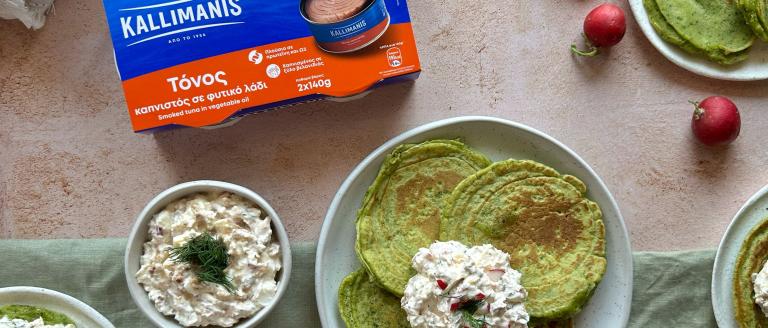 τονοσαλάτα και pancakes